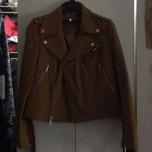 Tan suede fringe jacke